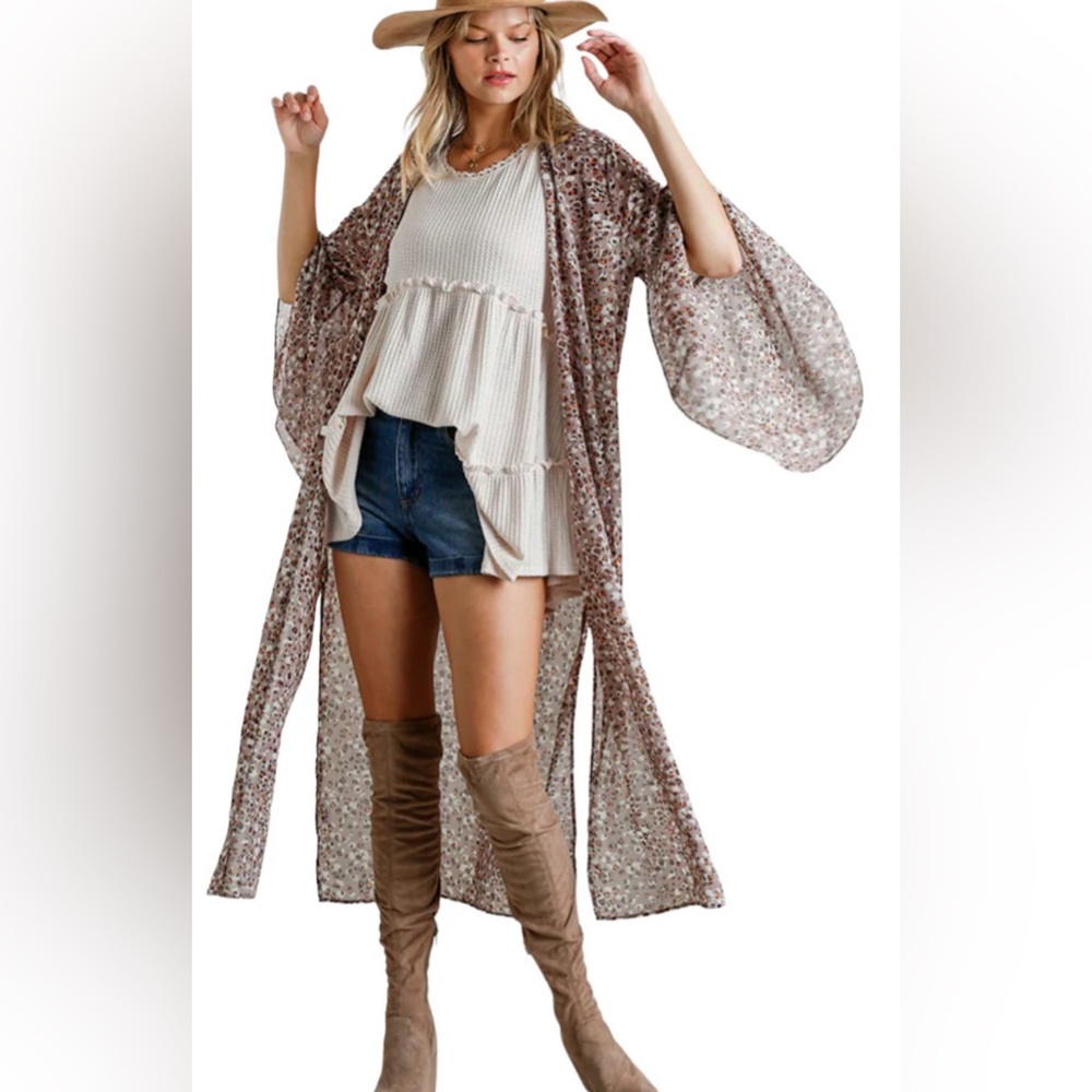 Umgee Long Cardigan/Animal Print